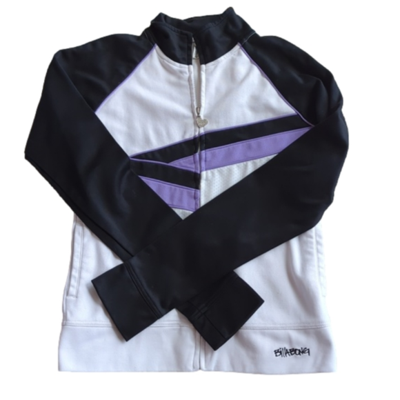 Billabong White Black Full Zipped Performance Long Sleeve Sweatshirt Size L - Picture 1 of 4
